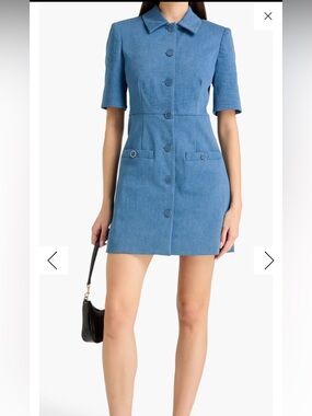Veronica Beard Paige denim mini shirt dress.